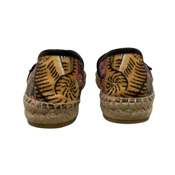 Gucci Bengal Tiger Floral Supreme Monogram Canvas Round Toe Espadrilles Size 8 - Picture 8 of 13
